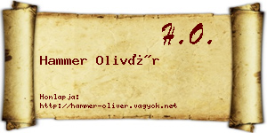 Hammer Olivér névjegykártya
