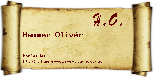 Hammer Olivér névjegykártya